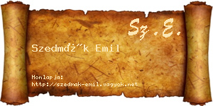 Szedmák Emil névjegykártya